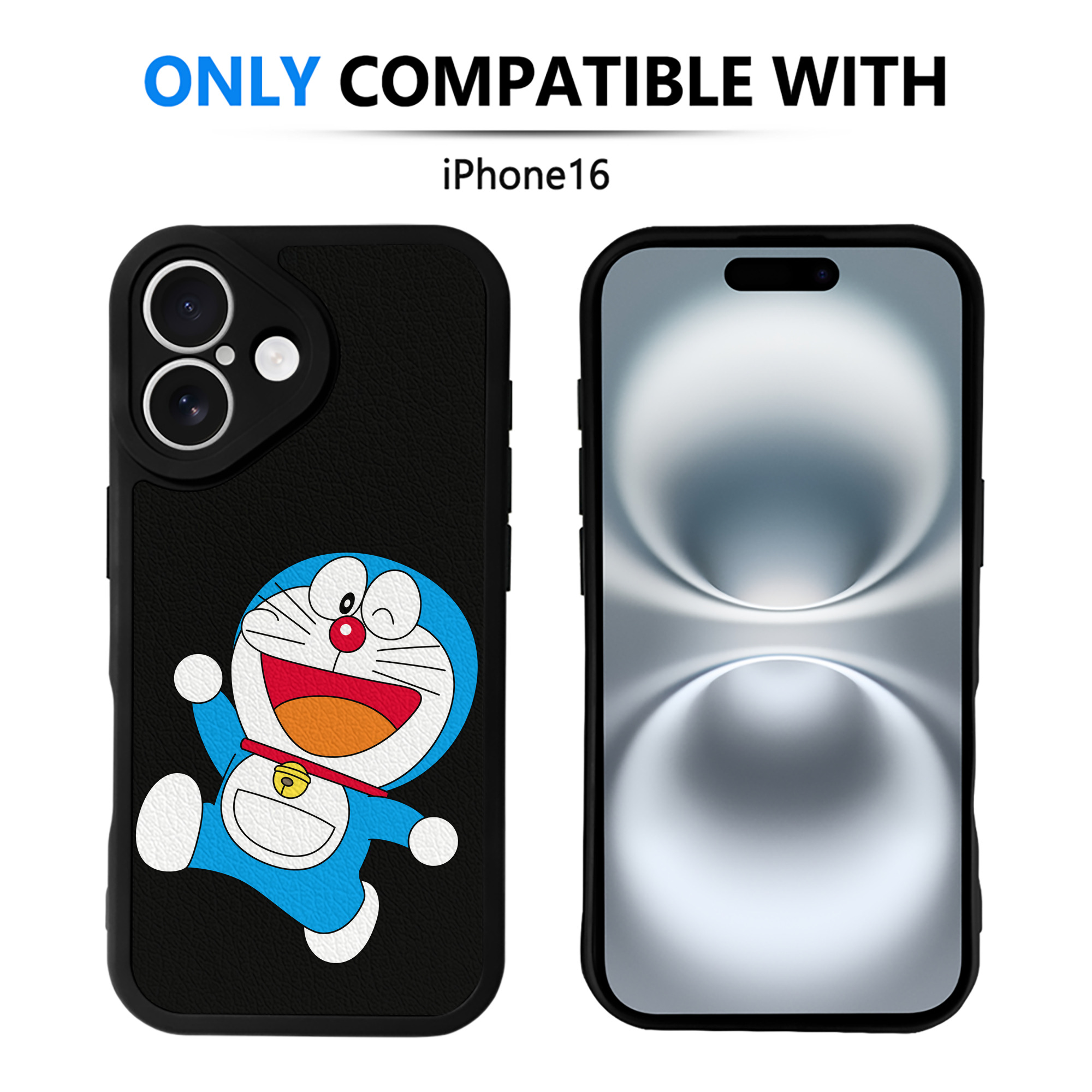 （画像用） ドラえもん Doraemon 【iPhone 16シリーズ対応】シリコンスマホケース（レザー調） 材質：シリコン